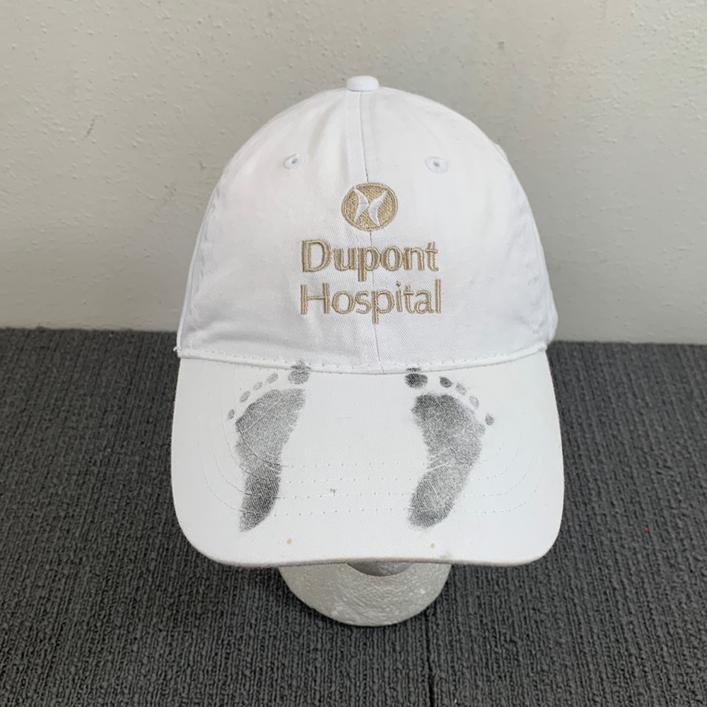 Dupont Hospital Baby Feet Baseball Hat Mens OSFM White Adjustable Strapback OTTO